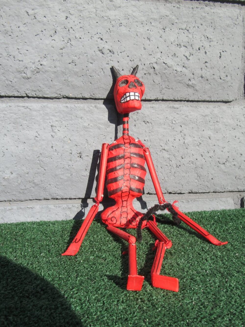 Paper Mache Dangly Devil Diablito Skeleton Figure Day Of The Dead Halloween